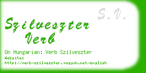 szilveszter verb business card